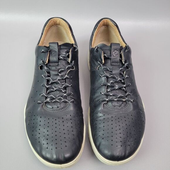 Ecco Yak Leather Biom Street Shoes Black Perforated Sneakers Womens US 9 - Picture 4 of 12